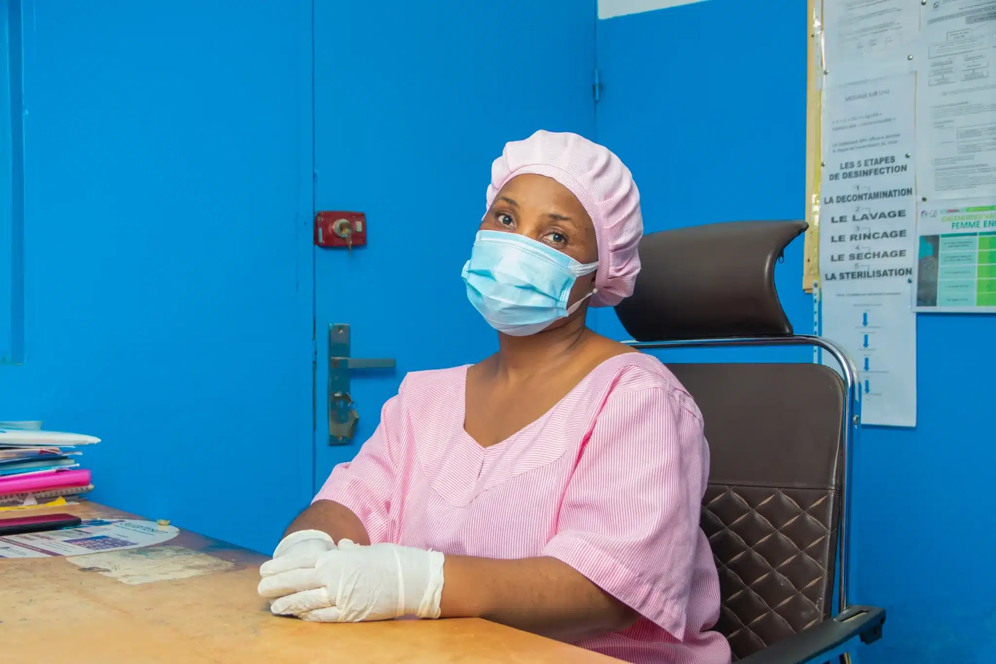 Midwife, Poholé Lessenon Alida, of the Urban Health Centre of Grand-Zattry in Côte d'Ivoire