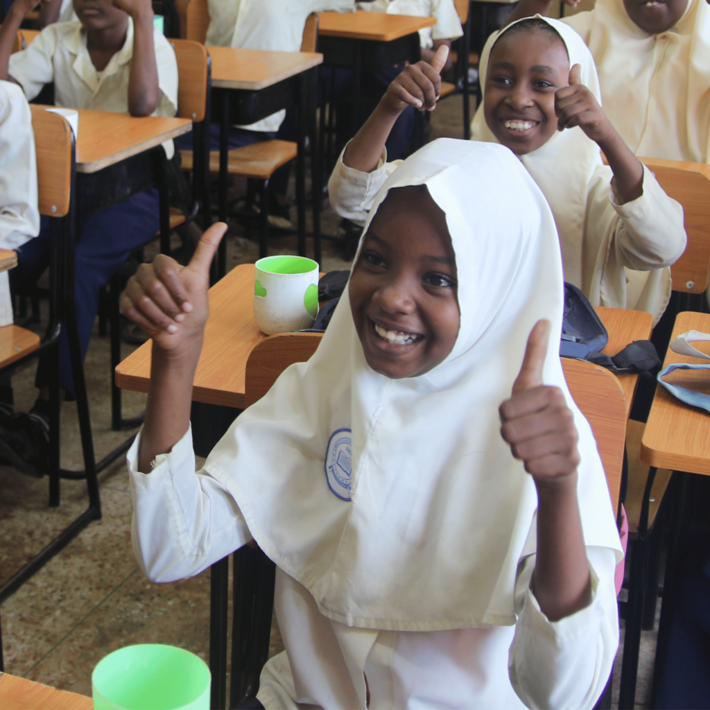 Children receive treatment for SCH and STH during the school mass drug administration led by the Ministry of Health in Zanzibar with support from Unlimit Health